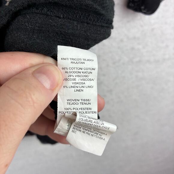 Lucky Brand 3/4 Bell Sleeve Tunic Top Women's 2X Plus Peasant Boho Damask Linen - Picture 3 of 11